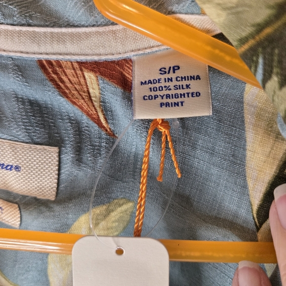NWT Tommy Bahama Black Mens Shirt Sleeve Camp 100% Silk - Picture 6 of 8